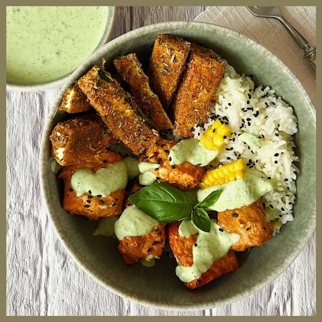 Lachs-Würfel mit Zucchinisticks